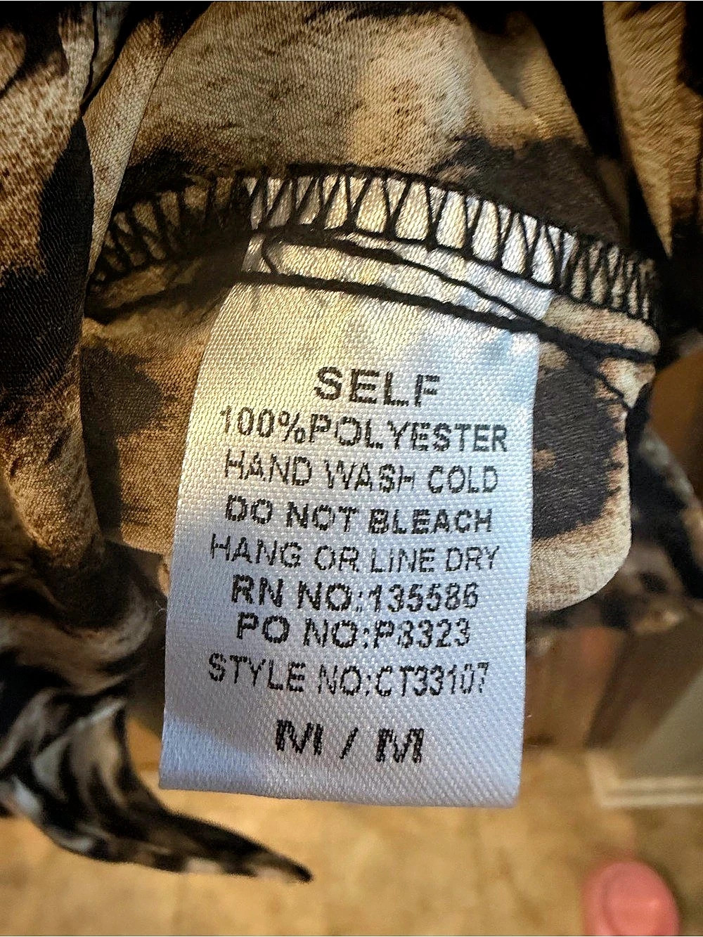 Mainstrip Leopard Print Tie Neck Blouse Medium Like New - Picture 6 of 6
